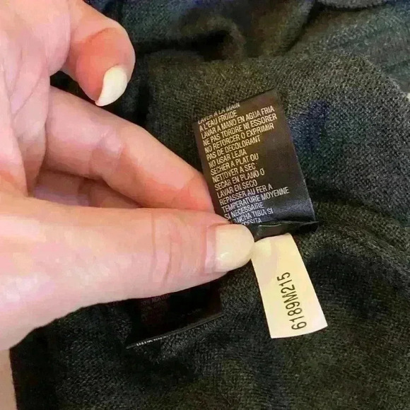 Vintage Tahari Women’s Sweater Mock Turtleneck Grey Green Argyle 90s Preppy Fall - Picture 9 of 9